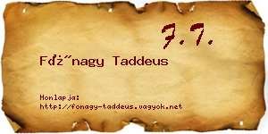 Fónagy Taddeus névjegykártya